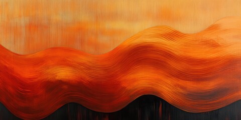 Poster - Golden Sunset Abstract: An artistic representation of a breathtaking sunset, using flowing, vibrant hues of gold, orange.