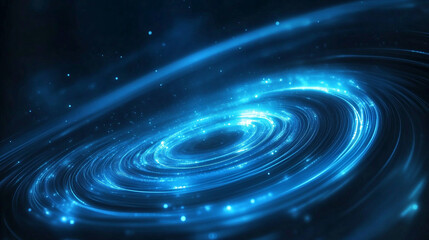 Poster - Abstract blue swirling galaxy cosmic background design illustration art glow dark space light night