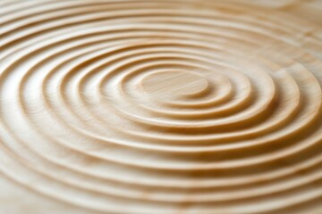 Poster - abstract wood circles: a close-up shot of carved concentric circles in light wood, showcasing the pa