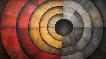 Poster - concentric circles artwork: a captivating abstract composition featuring concentric circles in a har