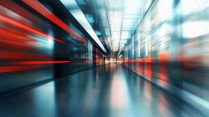 Poster - Blurred Background of Event Exhibition Hall with Dynamic Lines