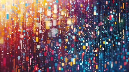 Poster - Abstract colorful digital data stream background image red blue vivid lines green design modern