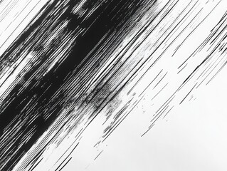 Poster - abstract strokes: a dynamic interplay of thick black paint strokes, contrasted against an empty canv