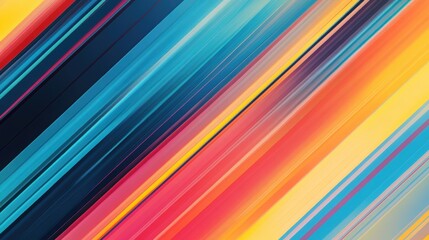 Fototapete - Abstract Rainbow Spectrum: a vibrant display of colorful, diagonal lines, creating a sense of movement, energy, and artistic expression. A visually captivating blend of color and form.