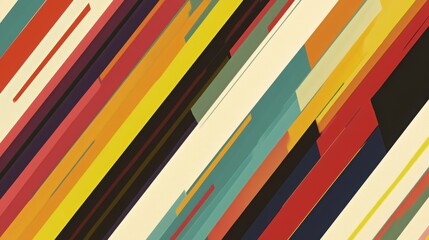Poster - Colorful Geometric Abstraction: A vibrant composition of colorful, angled lines and overlapping shapes creating an abstract design.