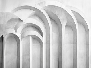 Poster - architectural elegance: a study in stark monochrome, showcasing a series of elegant archways, their 