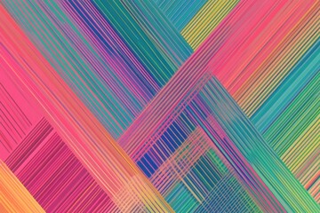Poster - abstract rainbow weave: a vibrant and mesmerizing abstract design featuring a complex weave of color