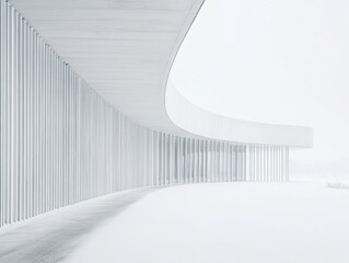 Poster - architectural serenity: a modern architectural marvel showcasing clean lines, a curved design, and a