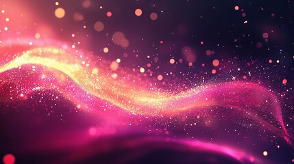 Poster - Abstract Technology Background with Glowing Lines and Particles