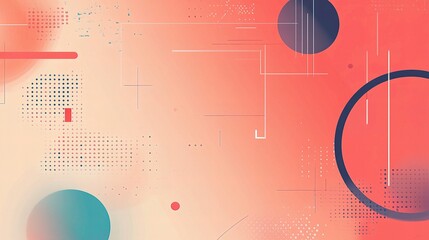 Poster - Modern Abstract Geometric Shapes with Vibrant Colors and Lines