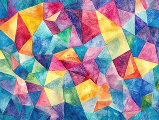 Poster - Abstract Kaleidoscope of Color: An eye-catching abstract image featuring an intricate array of colorful geometric shapes, a visual symphony of vibrant hues.