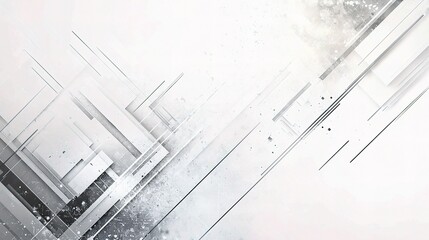 Poster - Abstract White and Gray Background with Lines and Texture Elements
