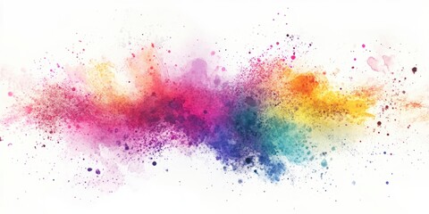 Poster - Rainbow of Color Explosion: A vibrant explosion of rainbow-colored powder creates a dynamic and abstract design, perfect for adding a burst of energy and creativity to your project. 