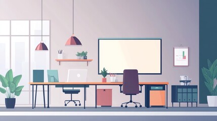 Poster - Modern Office Workspace Interior Design