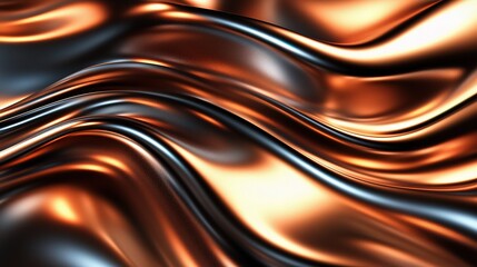 Poster - Smooth Gradient Metallic Texture with Elegant Waves and Shine