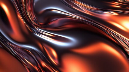 Poster - Smooth Metallic Gradient Background with Dynamic Textured Lines
