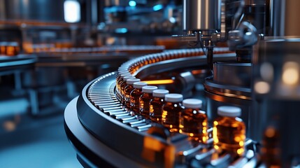 Poster - 3D Render of Pharmaceutical Manufacturing Equipment and Process
