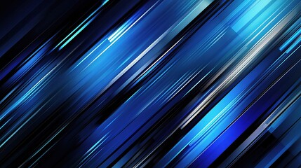 Poster - Abstract Geometric Blue Background with Digital Lines and Patterns
