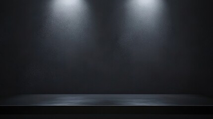 Poster - Black Table with Spotlight on Dark Background for Photography