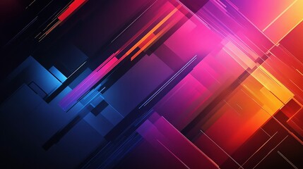 Poster - Abstract Dynamic Geometric Background with Colorful Lines and Patterns