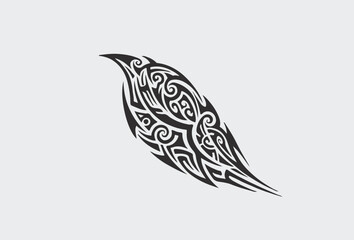 Vector tribal tattoo. Silhouette illustration. Isolated abstract element