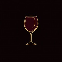 Aufkleber - Minimalist wine glass logo design featuring elegant red and gold colors for sophisticated branding and marketing purposes in the beverage industry