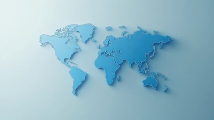 Poster - Abstract world map, light blue, graphic design, background, for presentation