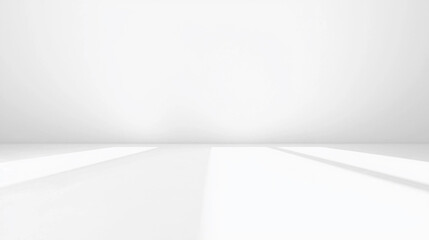 Poster - Clean minimalist white room interior studio space design background wall empty blank light floor