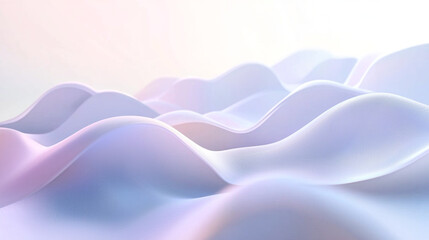 Poster - Abstract pastel wave background soft gentle curves design 3d art blue pink light white style image