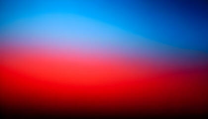 Poster - Abstract blurred vibrant gradient background fading from blue to red