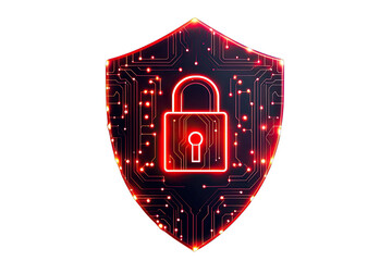 Aufkleber - Digital security shield with padlock representing data protection.