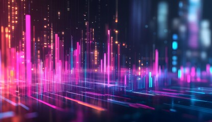 Aufkleber - Futuristic city data visualization