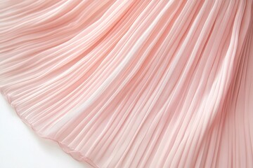 Poster - Elegant soft pink pleated fabric showcases delicate textures and design details for fashion enthusiasts and designers alike