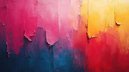 Poster - A vibrant abstract painting featuring a bold red, yellow, and blue color scheme