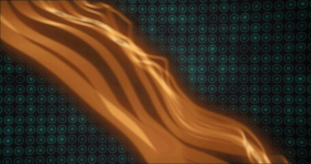 Poster - image of light shapes moving over green spots