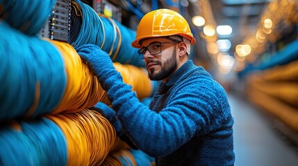 Poster - Focused man working in a factory setting engaged in manufacturing and industrial processes