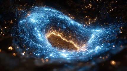 Poster - Spectacular spiral galaxy displaying whirling arms of stars and cosmic dust in a vast universe