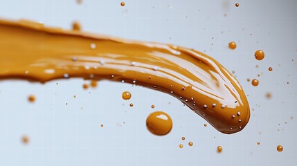 Poster - Liquid splashes vividly against a bright blue background capturing motion and fluid dynamics perfectly