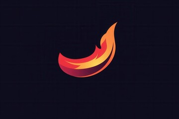 Poster - Modern chili pepper logo featuring a sleek and bold red color with a minimalist fire icon for a contemporary branding solution