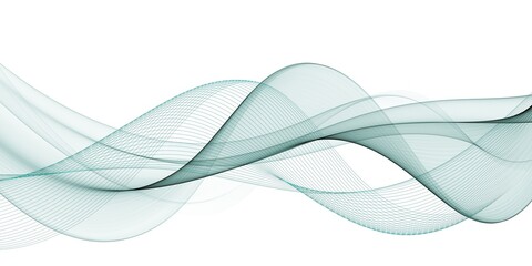 Poster - Abstract green background, color wave for design brochure, website, flyer