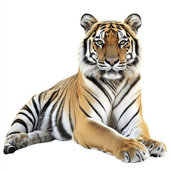 Wall Mural - tiger isolated on white background, showcasing its majestic presence