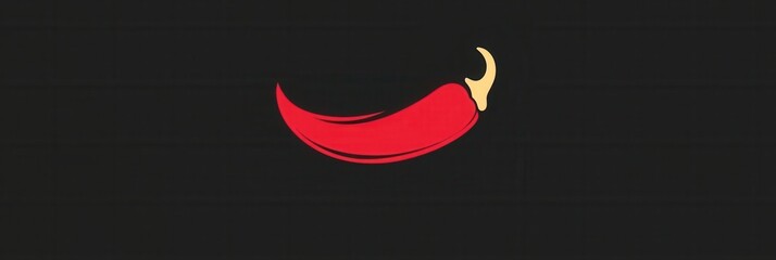 Poster - Bold modern chili pepper logo with sleek design and minimalist fire icon ideal for branding hot sauces or spicy foods
