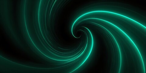 Poster - A green blue, wavy line with a dark background,backgrounds, clip art, concepts, creativity, curve, elegance, futuristic, horizontal, no people, photography, shiny, 945