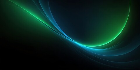 Poster - A green blue, wavy line with a dark background,backgrounds, clip art, concepts, creativity, curve, elegance, futuristic, horizontal, no people, photography, shiny, 95