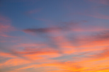 Wall Mural - a beautiful orange sky with clouds