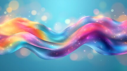 Wall Mural - Abstract flowing liquid waves, colorful, glowing, bright background