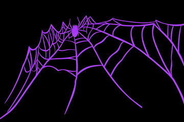 Purple Spiderweb Abstract Halloween Background Illustration and