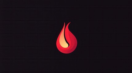 Poster - Modern red chili pepper logo features a minimalist fire icon in a bold and sleek design showcasing vibrant colors and contemporary style