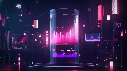 Poster - A futuristic, high-tech composition with a focus on data visualization