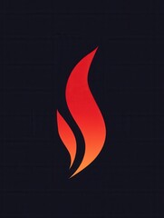 Poster - Bold red chili pepper logo with minimalist fire icon designed for modern culinary branding and promotional materials